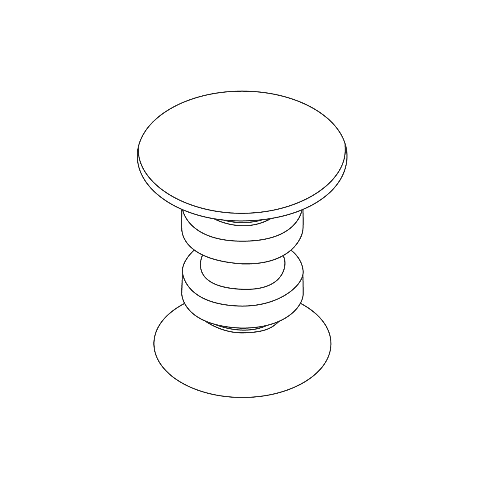 A line drawing - Eames Turned Stool – D Shape