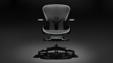 Aeron chair in onyx with onyx background.