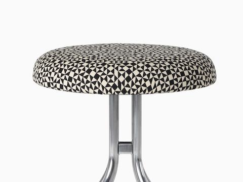 A single Girard Stool with an aluminium base and upholstered in Checker Split by Alexander Girard.