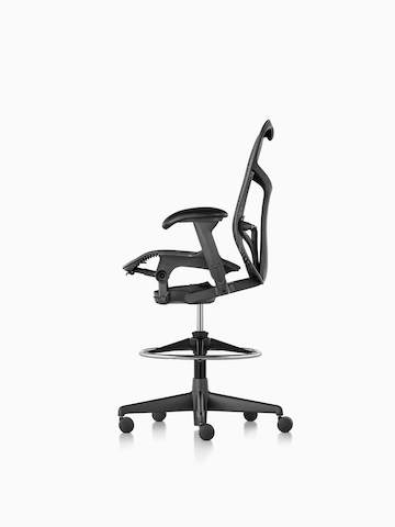 Profile view of a black Mirra 2 Stool.