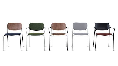 Group image of Portrait Chairs with multiple seat and frame finishes.