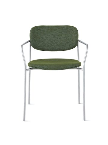 Portrait Chair with upholstered seat and back, with arms.