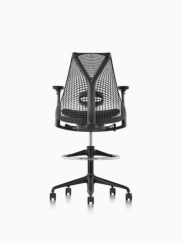 Black Sayl Stool, viewed from the rear.