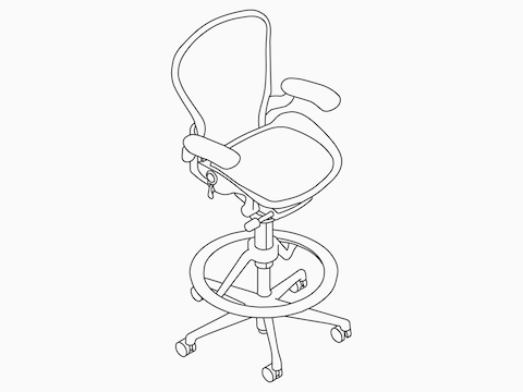 A line drawing of an Aeron ESD Stool.