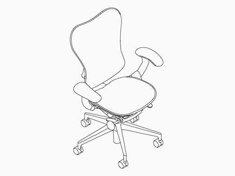 A line drawing – Mirra 2 Chair – Suspension Back – adjustable arms