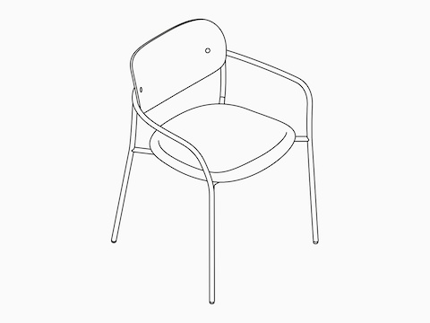 Isometric drawing of the Portrait Chair.