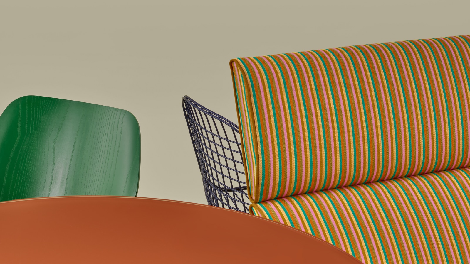 Closeup of HM x HAY Eames Sofa Compact.