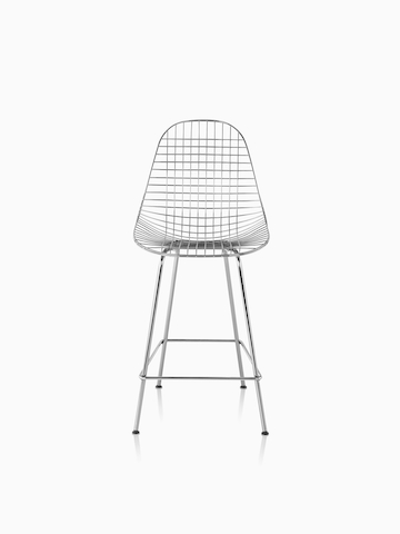 Silver Eames Wire Stool.