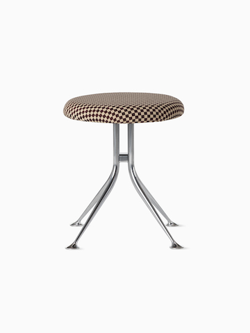 A single Girard Stool with an aluminum base and upholstered in Checker by Alexander Girard, 1965.