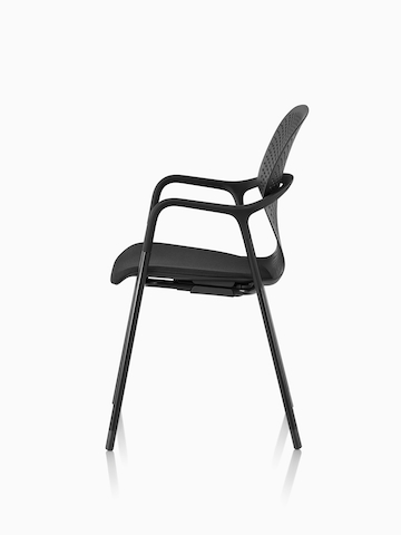 Side view of a Keyn side chair in black.