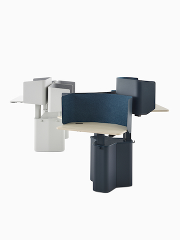 Blue 3-pack and a grey 4-pack OE1 Micro Packs viewed from front and side angles.