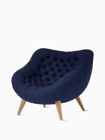 A front-angle view of a Rohde Easy Chair in blue.