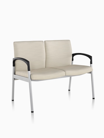 Two-seat Valor Multiple Seating with beige upholstery.